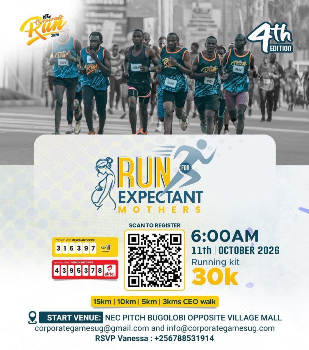 Rachealkyy's tweet photo. Join us for the 4th edition where we run  for safer motherhood. Join us on 11th October 2026 as we run with purpose to support expectant mothers and save lives.
Secure your kit today for only 30K. 

Register 👉 https://t.co/jiCnjX5MBT….

 #RunForTheExpectantMothers https://t.co/QJ4J2raHDt