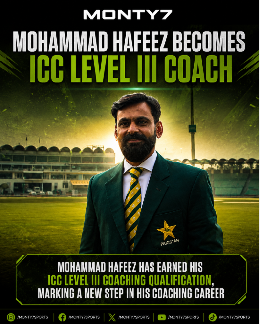 sevenmonty1's tweet photo. Mohammad Hafeez has earned his ICC Level III coaching qualification, marking a new step in his coaching career. 😤🔥 The 'Professor' is now ready to shape the next generation! 🇵🇰🏏
#MohammadHafeez #ICCLevelIII #Coaching #PakCricket #CricketCoach #m7 #monty7 #montyseven #Monty7 https://t.co/xIWqUxABrd