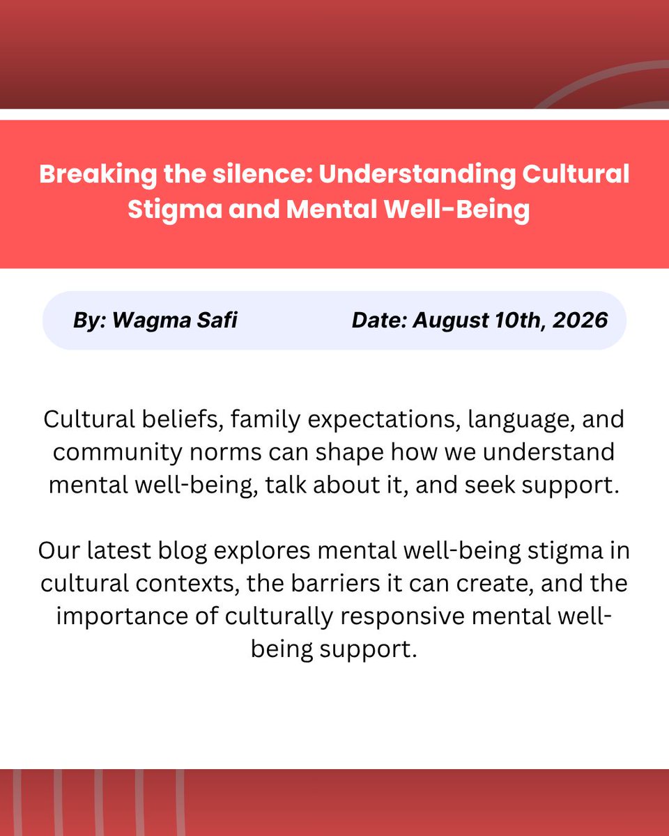 CANHEAL4's tweet photo. In our latest blog, we explore how cultural beliefs and expectations can influence the way mental health is understood, discussed, and supported, and why creating culturally responsive spaces matters. Use the link in our bio to access the blog! Happy reading! https://t.co/IskYHa5R7t