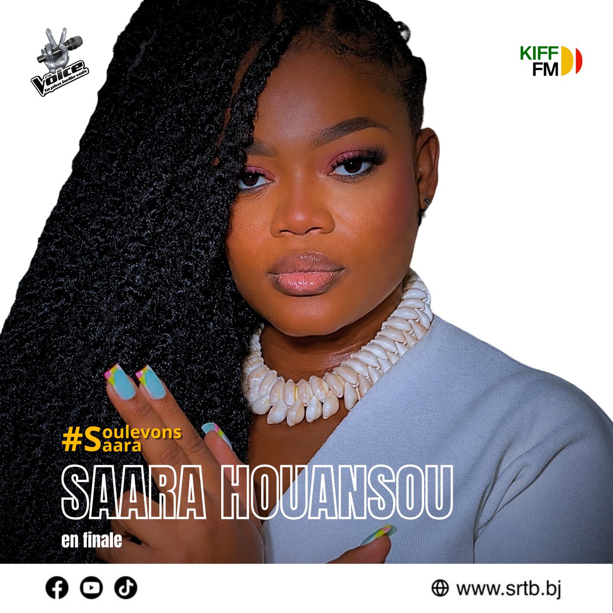 radiokifffmsrtb's tweet photo. Saara Houansou représente le Bénin en finale de The Voice Afrique Francophone, le 14 août.

👉 _Votez pour Saara ici :_
https://t.co/jU28w70q4b

Ensemble, soulevons Saara !

Abonnez-vous à KIFF FM 👍 https://t.co/Y7sCvxMQta