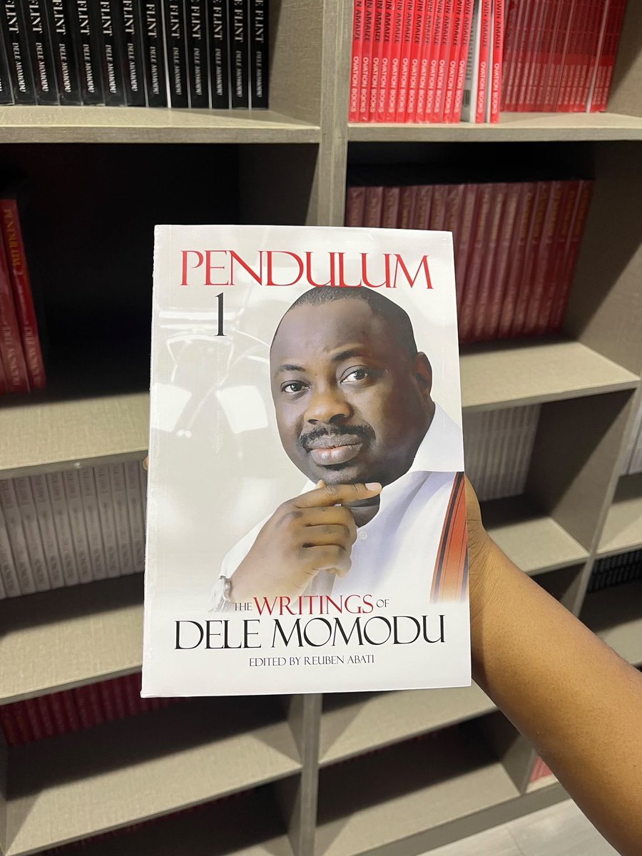 DMLCCONNECT's tweet photo. FROM THE BOOKSHELF 📚 | PENDULUM VOL. I

PENDULUM: The Writings of Dele Momodu, Volume I, edited by veteran journalist Reuben Abati, is a compilation of Dele Momodu’s journalistic writings spanning over three decades.

Available for purchase at the Dele Momodu Leadership Centre. https://t.co/ygkvVr2EnI