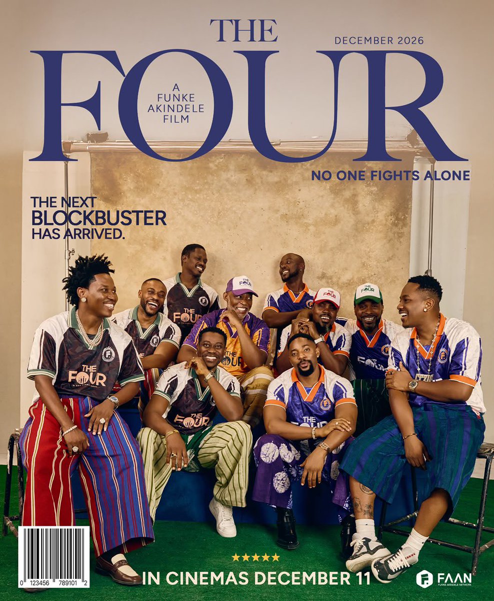 funkeakindele's tweet photo. The CAST of THE FOUR is here!!!

Okayyyy… now we can really start! 

Four women. Four different journeys. One story I honestly cannot wait for you all to experience.
And this? This is only the beginning o! You people are NOT ready for what we have coming. 

THE FOUR — No One Fights Alone.

In cinemas nationwide December 11, 2026.

Creative Director / Stylist: @zackstyling_luxury_
Male Designer: @ola.reay
Female Designer: @aso.ng
Makeup Artist: @peaceibadin_mua
Hairstylist: @25thfairyhair
Photographer: @thedejioluokun

#TheFour #TheFourNoOneFightsAlone #FunkeAkindeleNetwork #BlockbusterRelay #December11