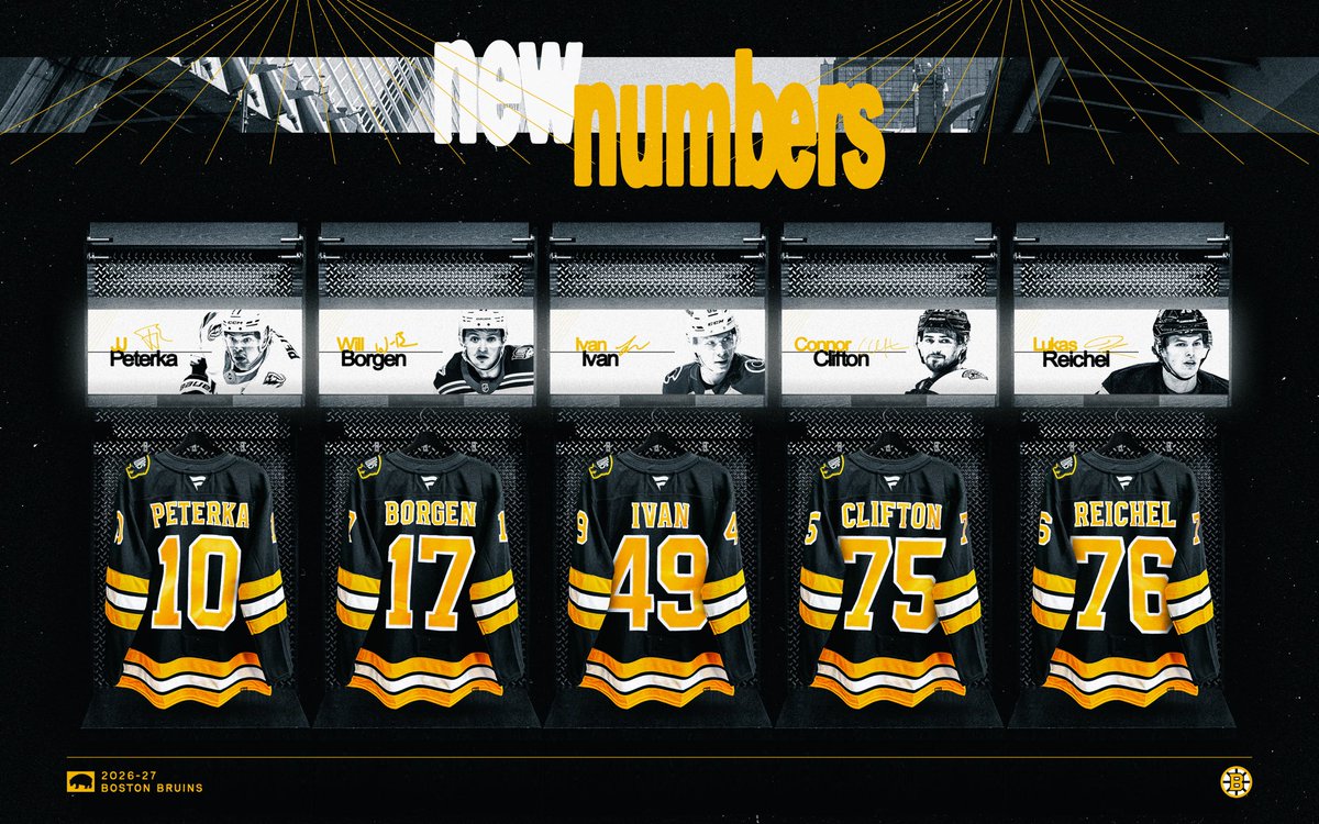 NHLBruins's tweet photo. Officially official!

New numbers are here ⤵️ https://t.co/4kEzaWW30S