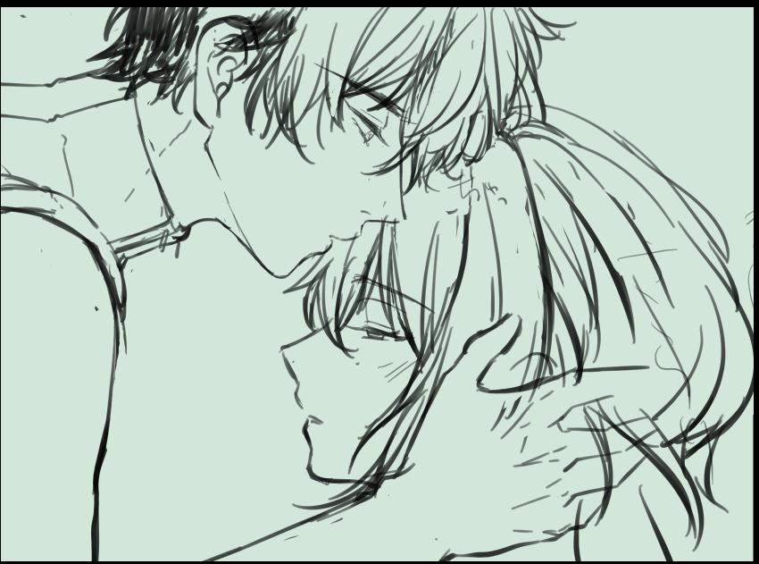 Riu_Aqua2607's tweet photo. でこちゅーー没絵 https://t.co/yK6ZBHgHi6
