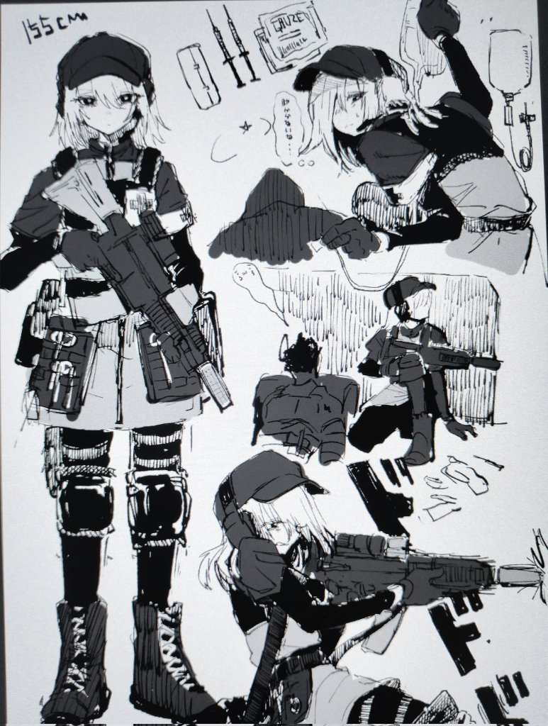 Dormicumproject's tweet photo. 戦闘衛生兵です
前線で戦えるように厳しい実践訓練を受けてます。小柄で細見なので武器を上手く扱えず、戦いは苦手なようで、いつも敵に捕まってしまってます。
所持しているモルヒネを打たれ、瀕死になったら治療キッドで蘇生されたりと随分弄ばれてるようです、かわいいね https://t.co/wG0DWTrgID