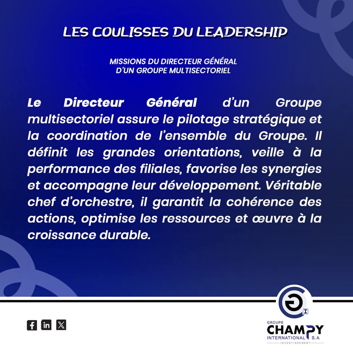 Groupe_Champy's tweet photo. 𝗟𝗲𝘀 𝗰𝗼𝘂𝗹𝗶𝘀𝘀𝗲𝘀 𝗱𝘂 𝗟𝗲𝗮𝗱𝗲𝗿𝘀𝗵𝗶𝗽

#GroupeChampyInternational
#Leadership #DirectionGénérale #Management #Gouvernance #PriseDeDécision
#LesCoulisses #BurkinaFaso https://t.co/vNgJmsi6b5