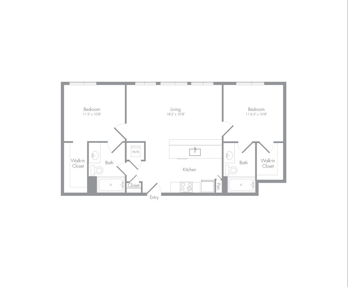 bobbyfijan's tweet photo. Related to high rents in SF, here's one of my favorite new apartment buildings in the Mission that illustrates *why* 2BR rents have gotten so high

Here's a 840sf 2BR/2BA available for $6800 right now

A small unit, but as you can see ... it's essentially designed as 2 separate suites for roommates. So it's functionally $3400/mo per person. Which means you'd need to make ~$125,000 a year.

Which is a lot, but not Anthropic money. It's close to the base salary for new grads, even outside of software. So the market is being pulled up by the increase in employees in the general tech/ai/finance set

Not (just) by a few one off moonshot companies.