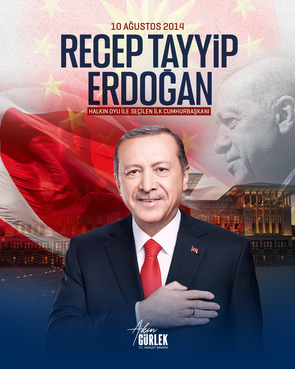 abakingurlek's tweet photo. 10 Ağustos 2014, Cumhuriyet tarihimizde Cumhurbaşkanının ilk kez doğrudan milletimizin oylarıyla seçildiği tarihî bir dönüm noktası olmuş; Türk demokrasisinde yeni bir dönem başlamıştır.

Milletimizin iradesinin doğrudan Cumhurbaşkanlığı makamına yansıması, “Egemenlik kayıtsız şartsız milletindir.” ilkesinin en güçlü tezahürlerinden biri olmuştur. 

Milletimizin ortaya koyduğu güçlü irade, Türkiye’nin kendi geleceğine yine milletin karar vereceğini bir kez daha göstermiştir.

Cumhurbaşkanımız Sayın @RTErdogan’ın kararlı liderliğinde, Türkiye Yüzyılı hedeflerimiz doğrultusunda daha adil, daha güçlü, daha müreffeh ve tam bağımsız Türkiye yürüyüşümüzü kararlılıkla sürdürüyoruz. 🇹🇷