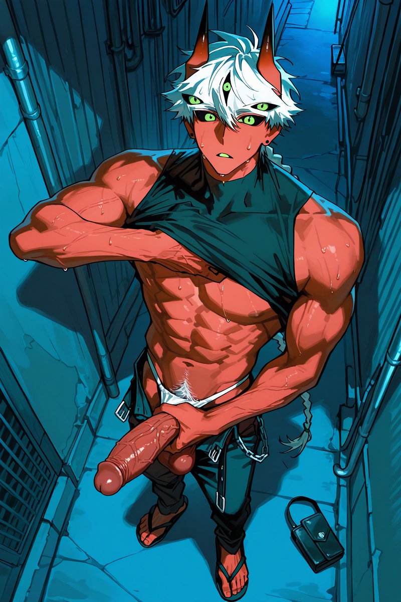 ai_itsu33's tweet photo. You found Rider in a dark alley ! 🌆🧱

#Yaoi #gay #NSFW #R18 #chudai #BL #AIartwork #Aiartoworks #Bara #AIart https://t.co/LVRHTvdmUh