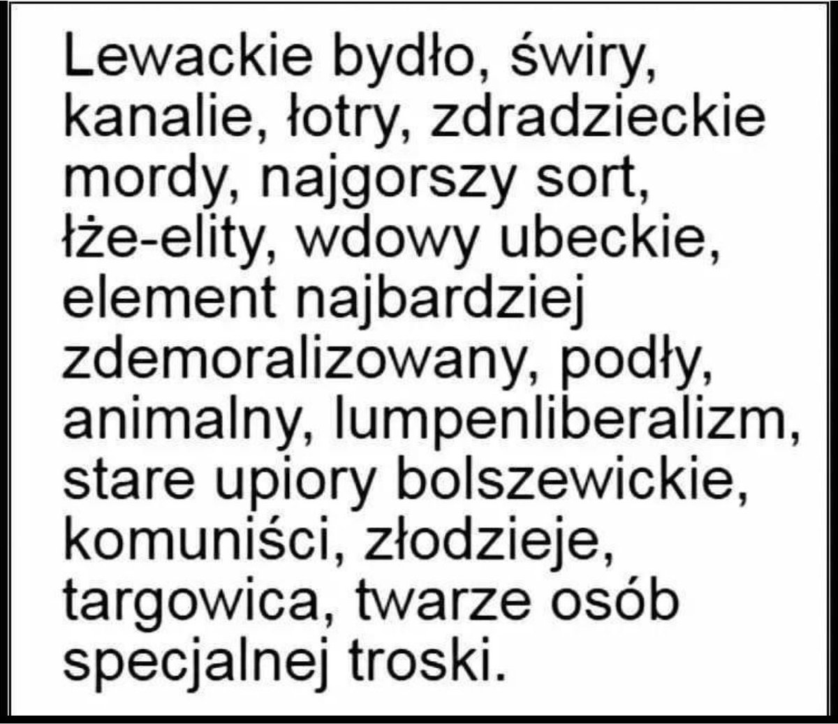 agnes51235072's tweet photo. No i jak tam dzieci śmieci? 
Słońce narodu do nas przemówiło. 
On jest przekonany, że za rok będzie rządził. Taka przypominajka dla tych, którzy mają słabą pamięć jakich epitetów Kaczyński używa w kierunku Obywateli Polski. https://t.co/C9QaPnghf4
