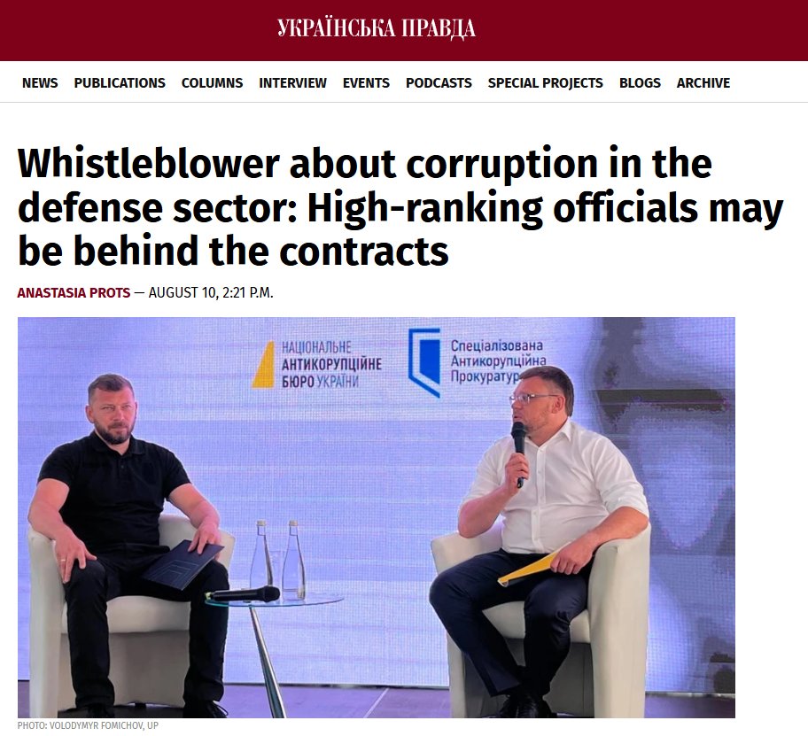 HavryshkoMarta's tweet photo. The war has fueled a flourishing ecosystem of corruption in Ukraine’s defense sector. 

Major arms suppliers now have owners and beneficiaries who simultaneously occupy senior positions in parliament, law enforcement, or other branches of government, according to Semen Kryvonos, the head of Ukraine’s main anti-corruption agency, NABU.

Put more plainly: members of Ukraine’s political elite are enriching themselves amid the deaths of ordinary Ukrainians — people forcibly mobilized and sent to the front to fight what those same elites relentlessly describe as an “existential war.”

Which raises an obvious and deeply uncomfortable question: under such circumstances, what incentive do these political elites have to see the war end?

After all, who volunteers to slaughter the goose that lays the golden eggs?