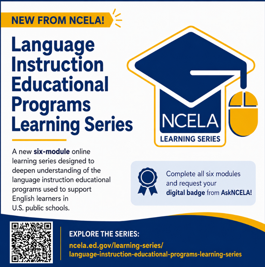 NAELPAforELs's tweet photo. NEW from @ASKNCELA1: A free six-module learning series on LIEPs for
#EnglishLearners is now live! Certificates + digital badge available.
➡ https://t.co/nmO7dRMafk
series #LIEP #ELEducation https://t.co/N4dbcvQ3YA