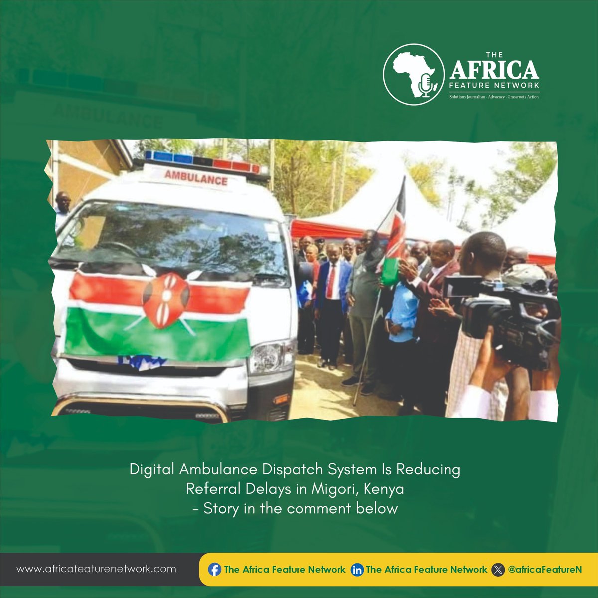 africafeatureN's tweet photo. Digital Ambulance Dispatch System Is Reducing Referral Delays in Migori, Kenya https://t.co/zESg5pabFT