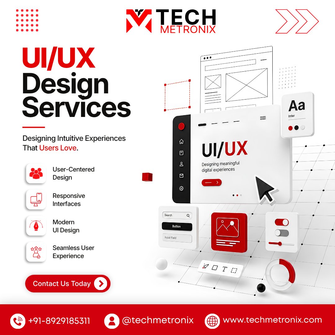 TechMetronix's tweet photo. Great design is more than looking good—it’s about creating experiences users love.
TechMetronix delivers intuitive UI/UX design with responsive interfaces, modern visuals & seamless user experiences. 🚀
📞 +91-8929185311
🌐 https://t.co/moiktf0Xvs
#UIUXDesign #TechMetronix https://t.co/ZoN0n9jPvE