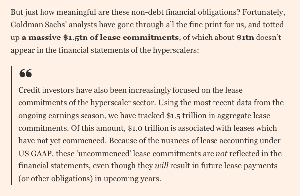 RobinWigg's tweet photo. The US hyperscalers have now signed up for about $1 trillion of lease commitments that don't appear in their financial data (and are on the hook for another $1 trillion of future purchase commitments). https://t.co/hLnjMGUHzJ https://t.co/Tx2zRfwnIW