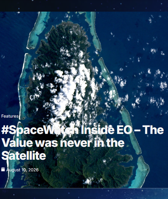 SpaceWatchGL's tweet photo. Rethinking Earth Observation Value Chains
Karolina Sarna challenges the #satellite sector: value is created only when #data moves a decision someone answers for.
🔗 Read on SWGL website
#SpaceWatchGLOpinion #EO https://t.co/RsMdmK3prG