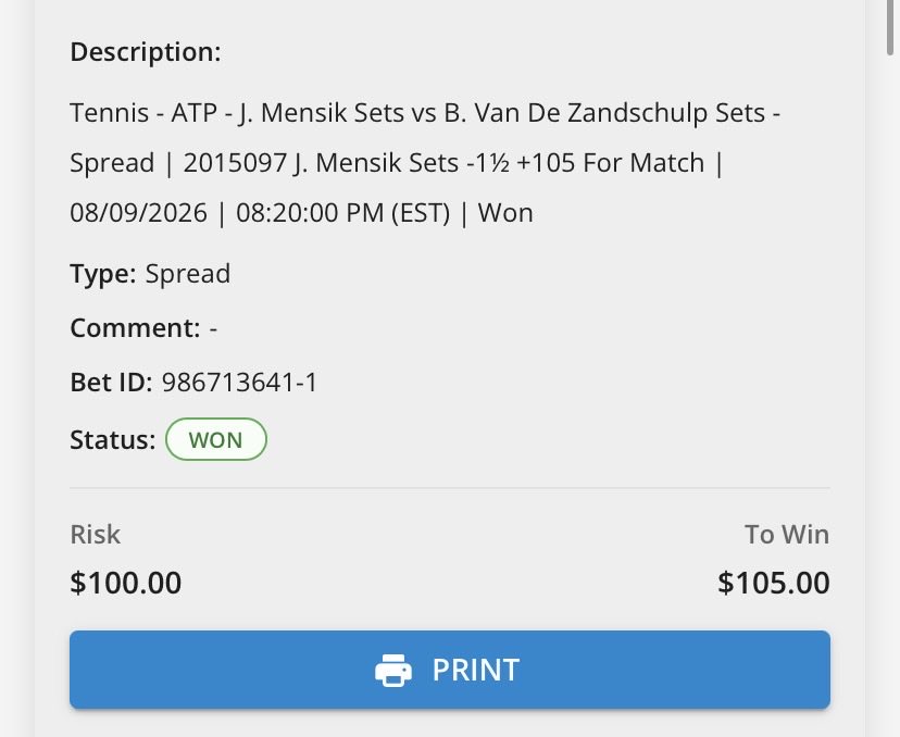Kevinp413's tweet photo. Lunch money #WTA #ATP bets https://t.co/HX8PGO3vuE
