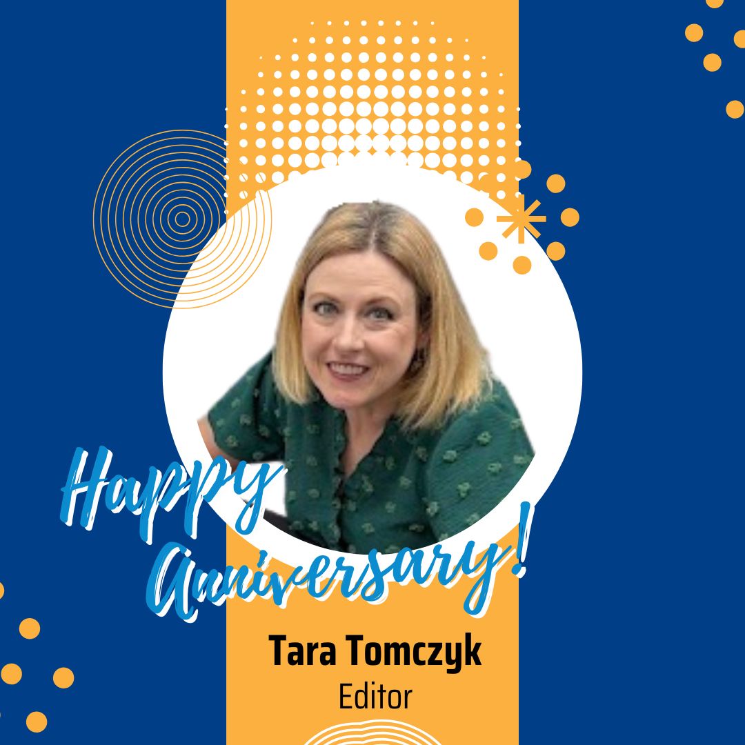 IDECorp's tweet photo. Celebrating Editor Tara Tomczyk's anniversary today! Happy IDE anniversary, Tara! https://t.co/0wIc90vXiY