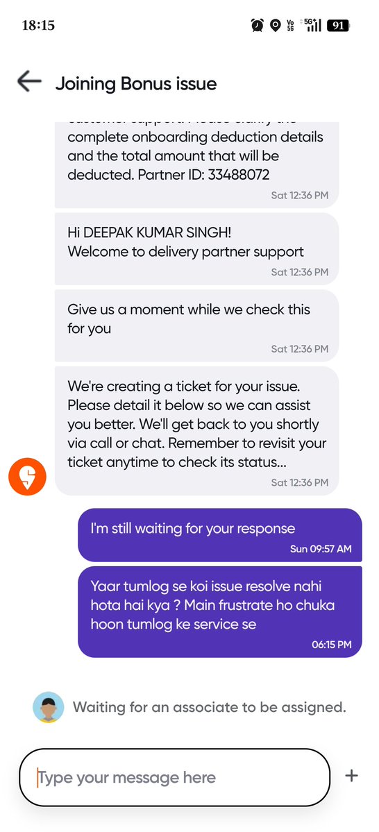 Dpak_Rajput's tweet photo. @SwiggyCares Koi help nahi mil Raha hai mujhe , bhai as a delivery partner mujhe pata hi nahi chal raha hai ki onboarding fees kitna aur katega ? 2500 se jyada kat chuke hain ? @SwiggyCares tumhe apne delivery partners ki koi value nahi hai ? Abey kuch to help karo na... https://t.co/DY4tBoN5v5