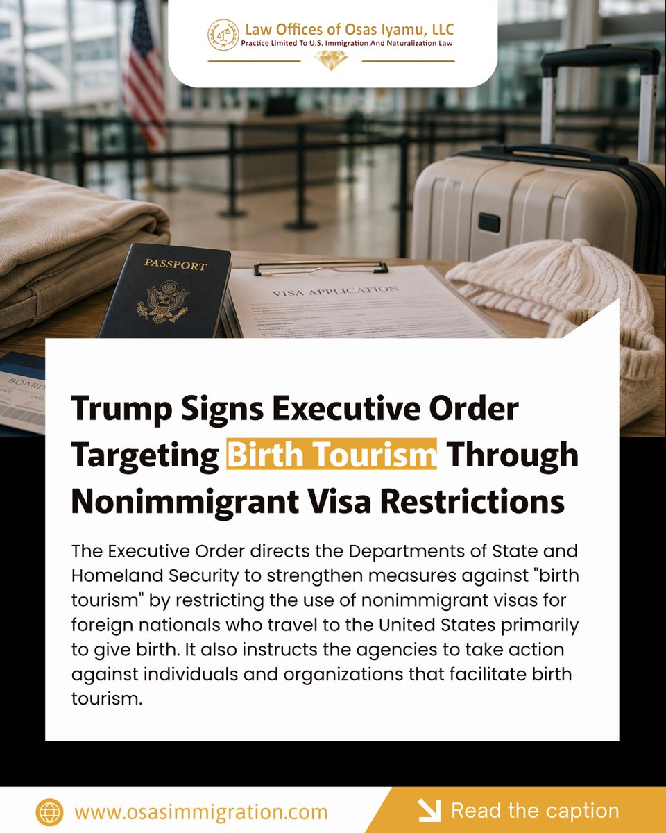 osasimmigration's tweet photo. Humanitarian and national-interest exemptions may apply.
🔗 Read more: https://t.co/86q4vfbGqa
📆 Book a consultation: https://t.co/A6e3UMzLSB
#BirthTourism #VisaPolicy #NonimmigrantVisa #USVisa #LawOfficesOfOsasIyamuLLC #immigrationlawyerocala #immigrationlawyerflorida https://t.co/30d6rKze47
