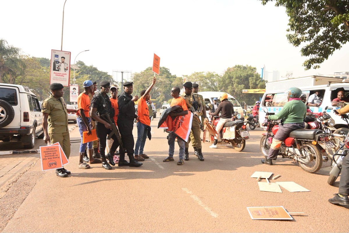 observerug's tweet photo. 5 Kyambogo, Makerere students arrested over Parliament march

Police have arrested five students from Kyambogo and Makerere universities for allegedly attempting to march to Parliament.

The students, under the umbrella group, Rooted in Resistance, were reportedly protesting against oil development and calling for an oil-free economy and an end to the expansion of oil infrastructure in Uganda.

The arrests came as the students attempted to take their protest to Parliament, where they intended to present their concerns over the country’s oil projects and their potential environmental and social impact.

📸 @brucenahabwe1