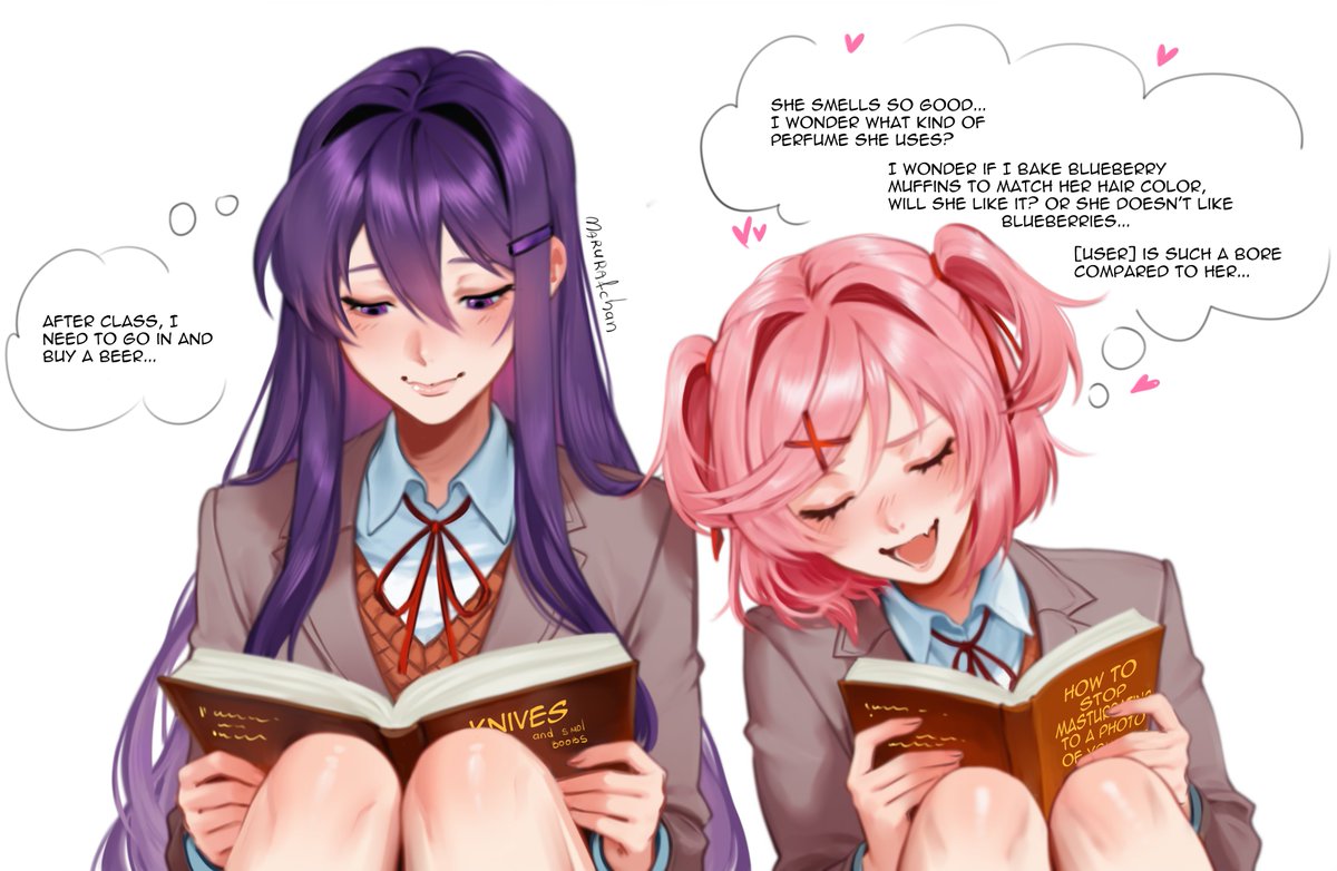 marurafchan's tweet photo. #natsuki #yuri #ddlc #dokidokiliteratureclub #doki_doki_literature_club #art https://t.co/OkDzqH9STC
