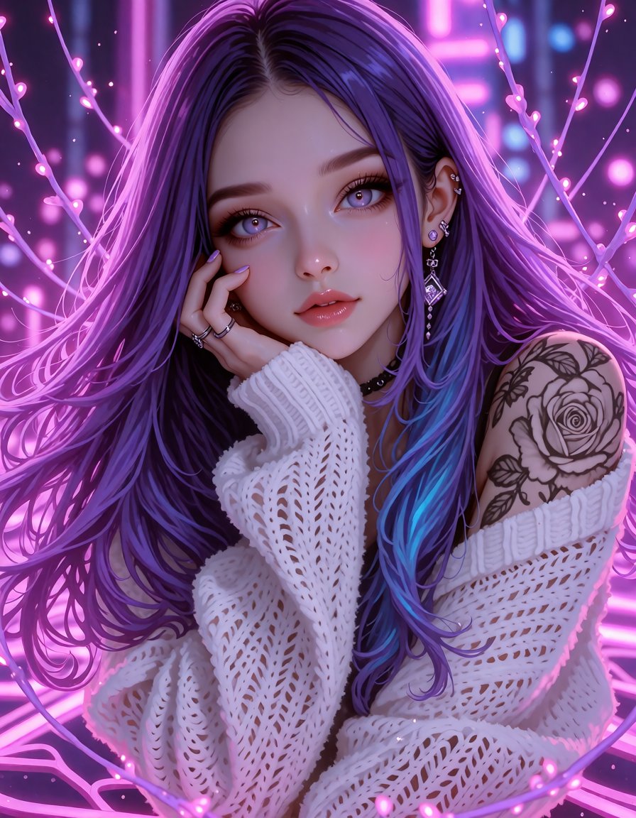 DarkInfinityArt's tweet photo. QT Pink & Purple

Pink hums in the background, purple spills through her hair, and somehow the whole scene feels caught between a daydream and midnight. Soft enough to linger on, bright enough to be impossible to forget.

All are invited to QT Pink & Purple.

Created with Dreams & Lace for Krea 2 on @MageSpace_

#AIart #DigitalArt #AIgirl #MageSpace