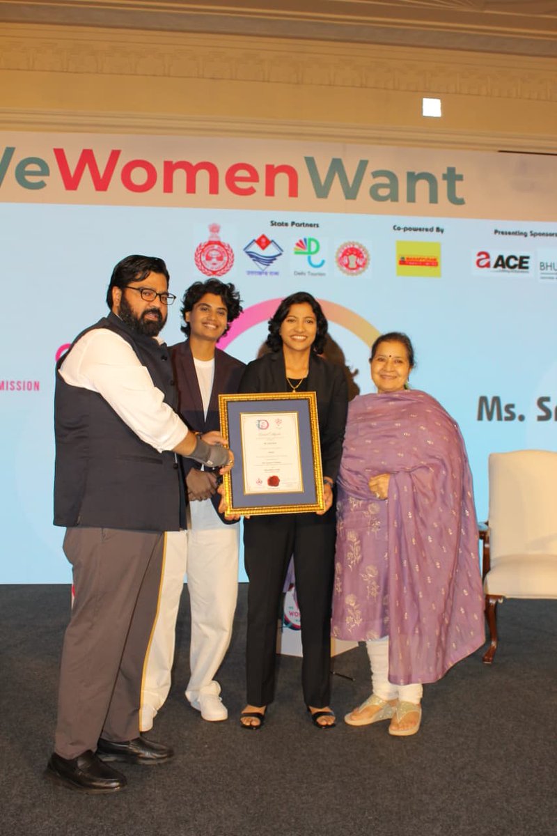 Wewomenwantoffc's tweet photo. NewsX is thrilled to congratulate @SnehRana15  and @SinghMeghna4991 , Indian Cricketers, for being honoured with the prestigious Shakti Award 2026 for excellence in Sports!

The #WeWomenWant Conclave was held in the presence of @ShaktiRaniS  and @Kartiksharmamp , MP, RS. https://t.co/9KvzP8UsJI