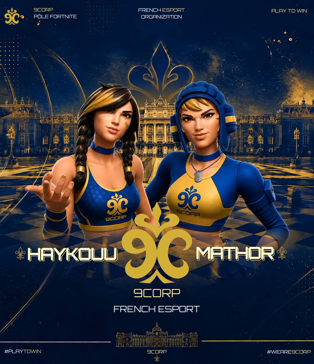 9CorpFR's tweet photo. La Cour accueille aujourd’hui deux nouveaux talents au sein du roster pro.

@HaykouFTN  et @MathoRzZz  rejoignent 9Corp et porteront désormais nos couleurs sur les champs de bataille.

Le royaume s’agrandit. L’ambition demeure.

Bienvenue à eux. https://t.co/pQOuesDCiK