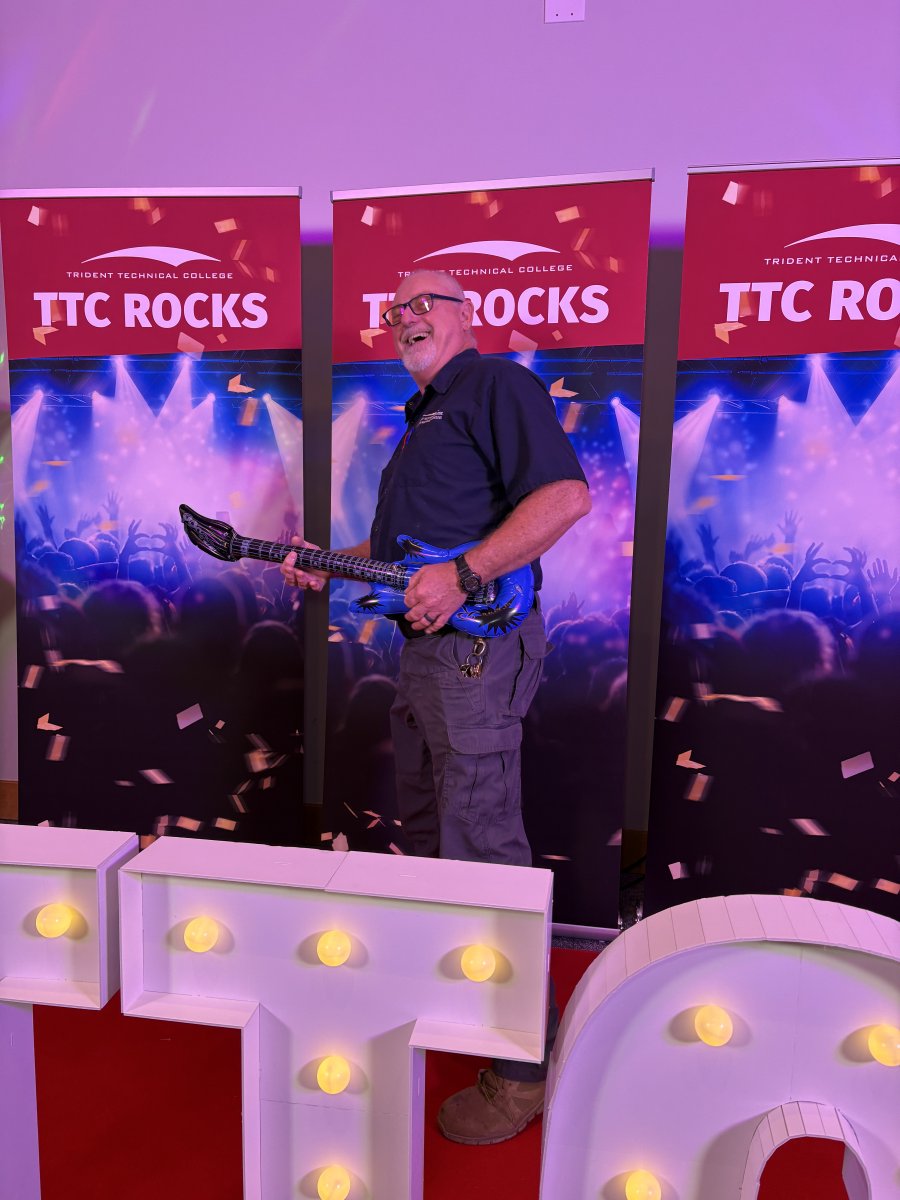 tridenttech's tweet photo. We’re rolling out the red carpet for Fall Semester 2026! TTC employees are stepping into the spotlight and bringing rockstar energy this morning. https://t.co/4rUyStIr8Z