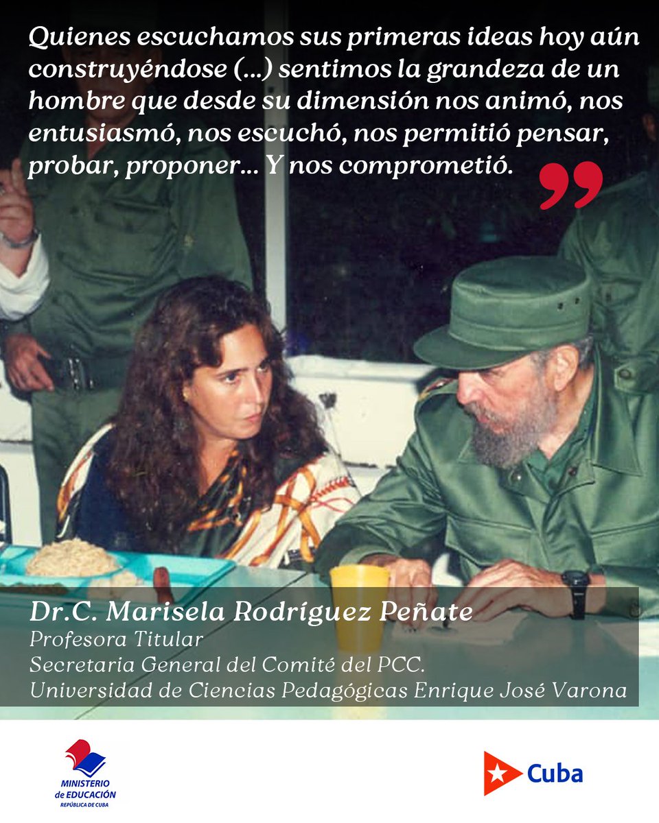 CubaMined's tweet photo. 🇨🇺 1 de agosto de 2001. Fidel no dio un discurso: escuchó a una maestra de 28 años.
"Si nos equivocamos, rectificamos, y yo soy el responsable".
Esa frase no fue soberbia. Fue ternura revolucionaria: la grandeza de hacerse pequeño para que otros pudieran intentar sin miedo. https://t.co/YnBB2wu7eH