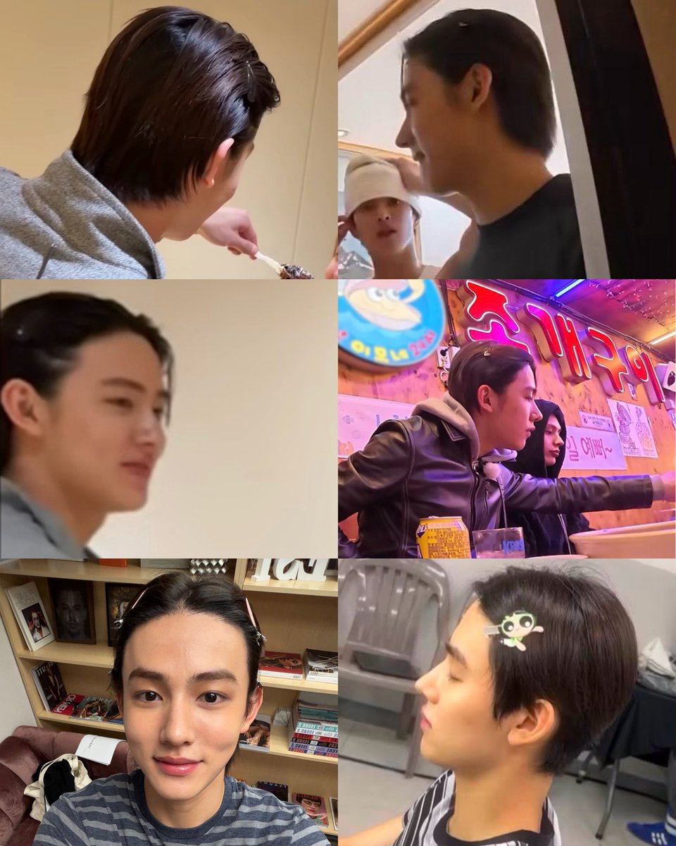 eomseaniee's tweet photo. pretty boy with his hair clips 𓈄🎀 https://t.co/4IwhH4KG70