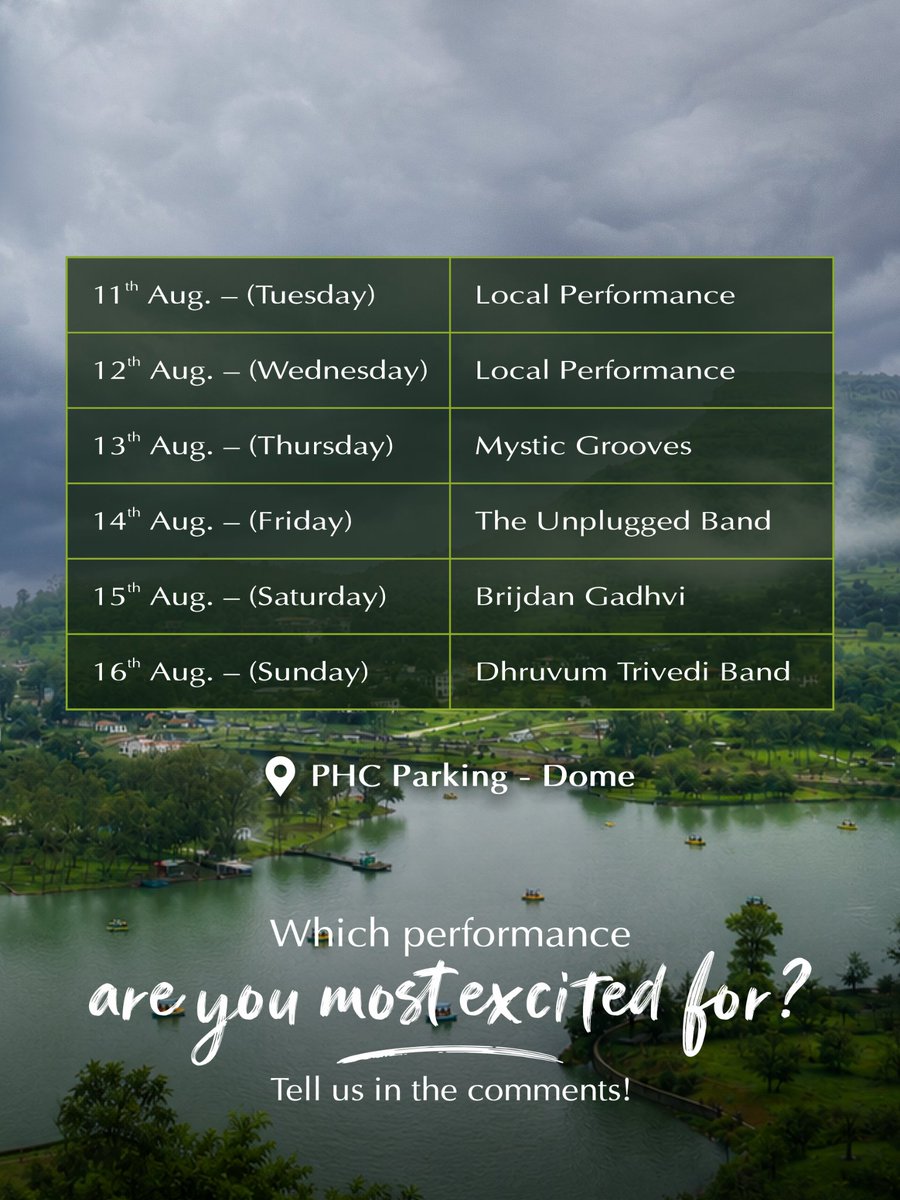 GujaratTourism's tweet photo. Which performance are you most excited for? Tell us in the comments!

#Saputara #SaputaraMonsoonFestival #MonsoonInGujarat #GujaratTourism https://t.co/7G28HbhTCQ
