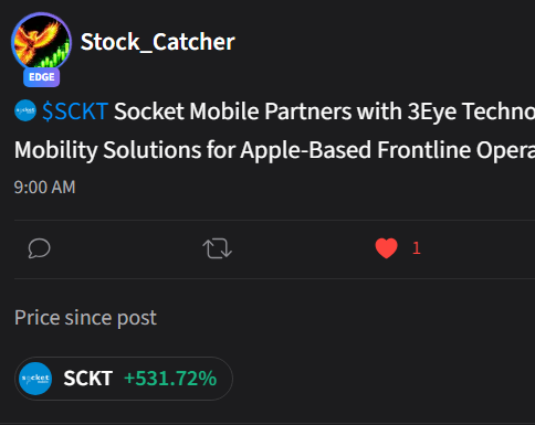 MorningMadness4's tweet photo. $SCKT  What a dayyyy 🤩⭐ https://t.co/eDo5sfSTXm
