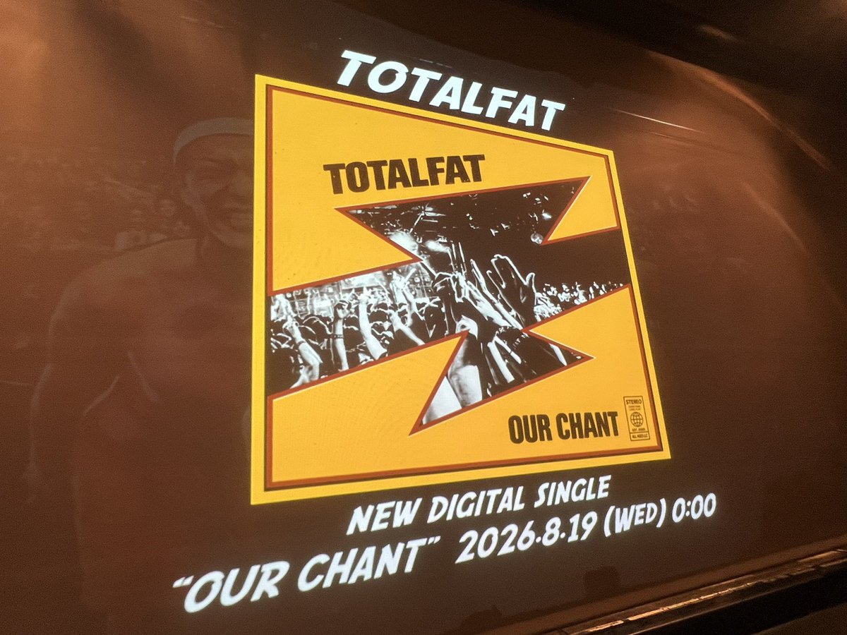 mhp1022's tweet photo. TOTALFAT
“BACK TO THE FOUR-MATION TOUR 2026”
2026.8.10 @新宿LOFT
w/dustbox
TOTALFAT セトリ https://t.co/nkxfkjKRQc