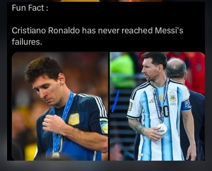 NitishKuma69249's tweet photo. @Ceticapifrp4 @TouchlineX Forget Maradona and pele. Penaldo can't achieve this btw👇 🤣🤣 https://t.co/xyJ4urKEFt