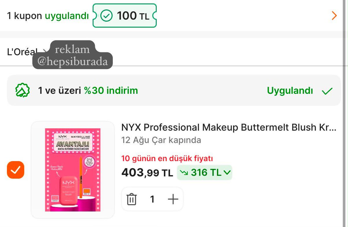 bosunayasioz's tweet photo. kızlaaar tükenmeden kapıınn KOZMO100 koduyla NYX ALLIK imkansız fiyat olduu

aramaya orange 👇🏻

https://t.co/xg8D1RH5Br https://t.co/fwodHkbu8l