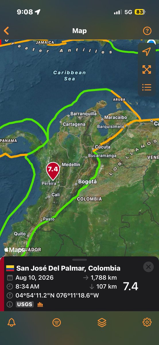 Fernando_AF14's tweet photo. Fuerte Terremoto preliminar de 7.4 en Colombia y se sintió en Venezuela 😳 https://t.co/CaAuZkIZmP