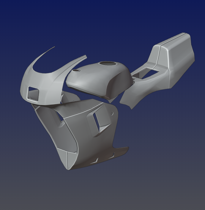 Hisou158282's tweet photo. NSR50の後期仕様の制作を進めました。
ホイール、ハンドル周り等も作り替える予定です。

キックギミックの同梱の為にVRR50のモデルを更新予定なのですが、折角更新を掛けるのならバリエーションも増やして楽しんで頂きたいので制作しております。 https://t.co/PDiV41By52