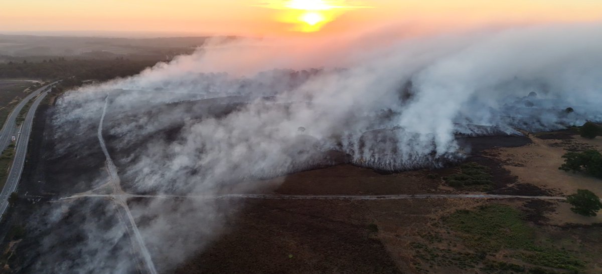 HantsIOW_fire's tweet photo. There are more than 120 firefighters working to prevent further fire spread.

We have 10 fire engines and 13 off-road vehicles in attendance, and we plan to maintain this number until at least midnight, although it is likely to be required for longer.

https://t.co/5ndv17oih8 https://t.co/hL2xH3SKxK