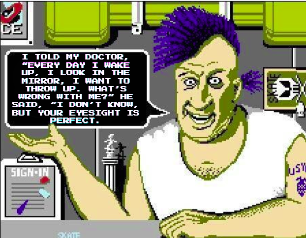 VeryEvilAsh's tweet photo. Day 68 where I take Rodney from Skate or Die on the NES but have him say Rodney Dangerfield jokes. https://t.co/h7KpnZqxI8