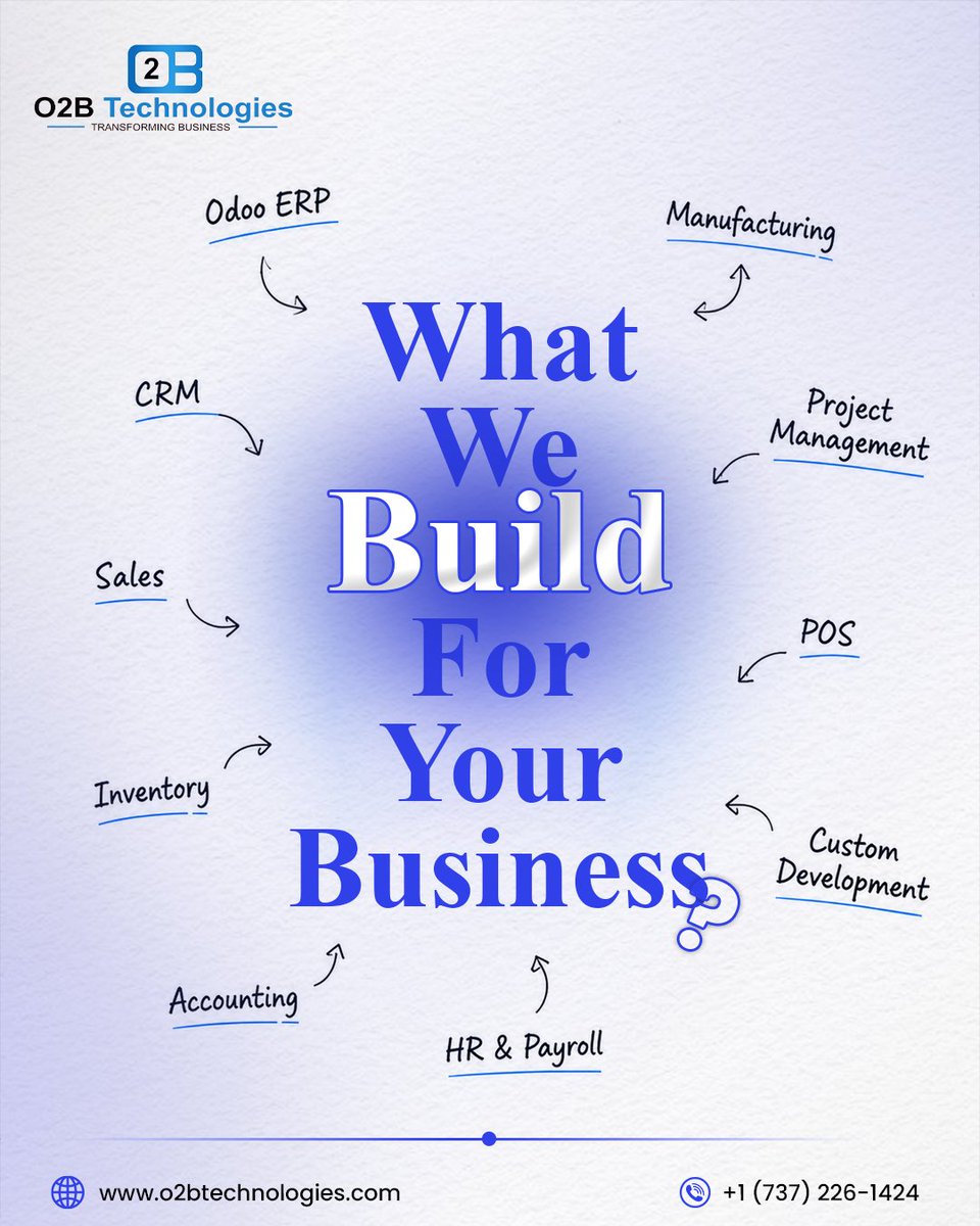 O2bTechnologies's tweet photo. What do you want for your business?

CRM, inventory, HR, manufacturing, accounting, or all. We make it happen with the Odoo ERP solution. So you don't tangle with multiple spreadsheets. 

#erp #businessautomation #o2btechnologies https://t.co/1kvAUzSPXA