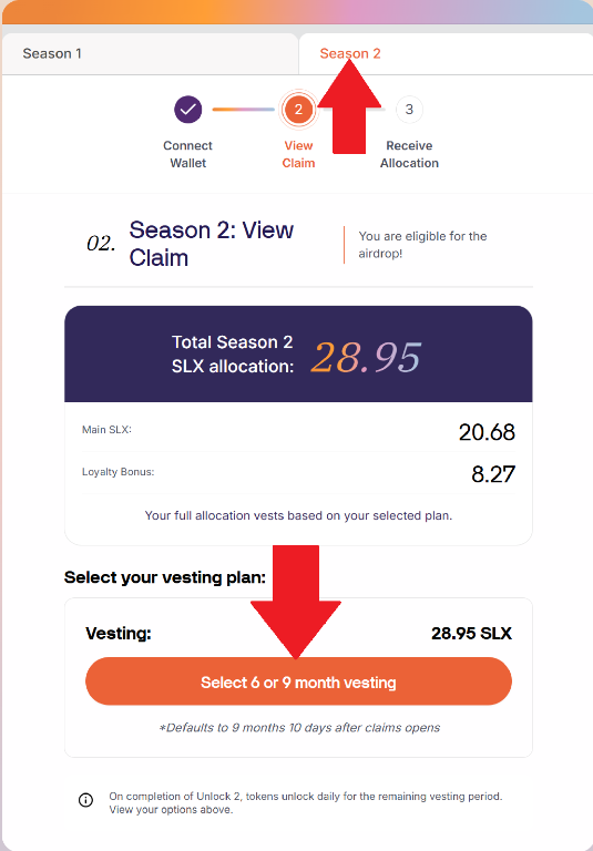 web_airdrops's tweet photo. ☀️ Solstice Airdrop Season 2 is now live

If you participated in Season 2, you can now claim your allocation here:
https://t.co/brus3qL7WF

•Click on the "Season 2" tab to access your allocation
• You can choose between 6 or 9 months of vesting

If you choose the 6-month option, you'll need to maintain a predefined TVL based on the TVL you previously maintained on the platform

Choose carefully