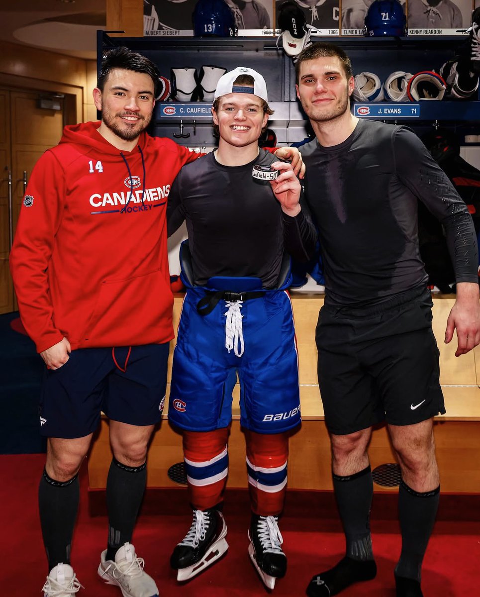 HabsOnReddit's tweet photo. 50 days until Habs hockey is back.

(📸: Nick Suzuki, Cole Caufield &amp; Juraj Slafkovsky) https://t.co/CjqjLsbUt0