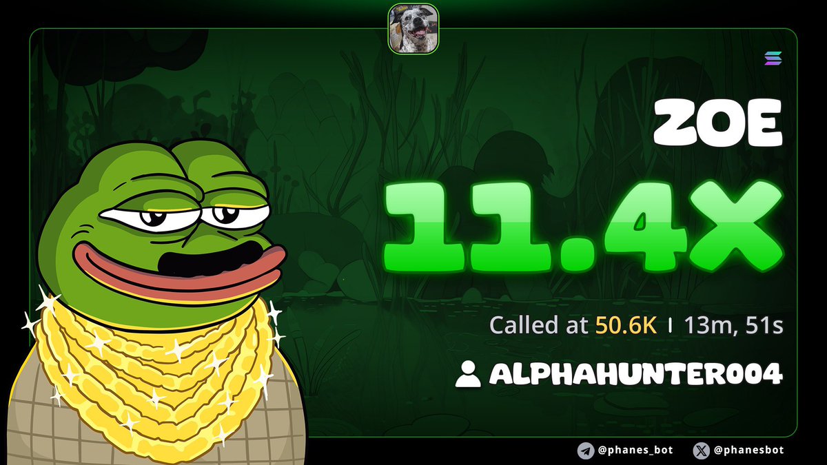 Alpha_hunter002's tweet photo. 11.4x pump from my call on $ZOE

5xPKgM8QQ7iNqmu9egGPrPFq3KPNaxVr51Bz2NLXpump https://t.co/ikki4mfvg3