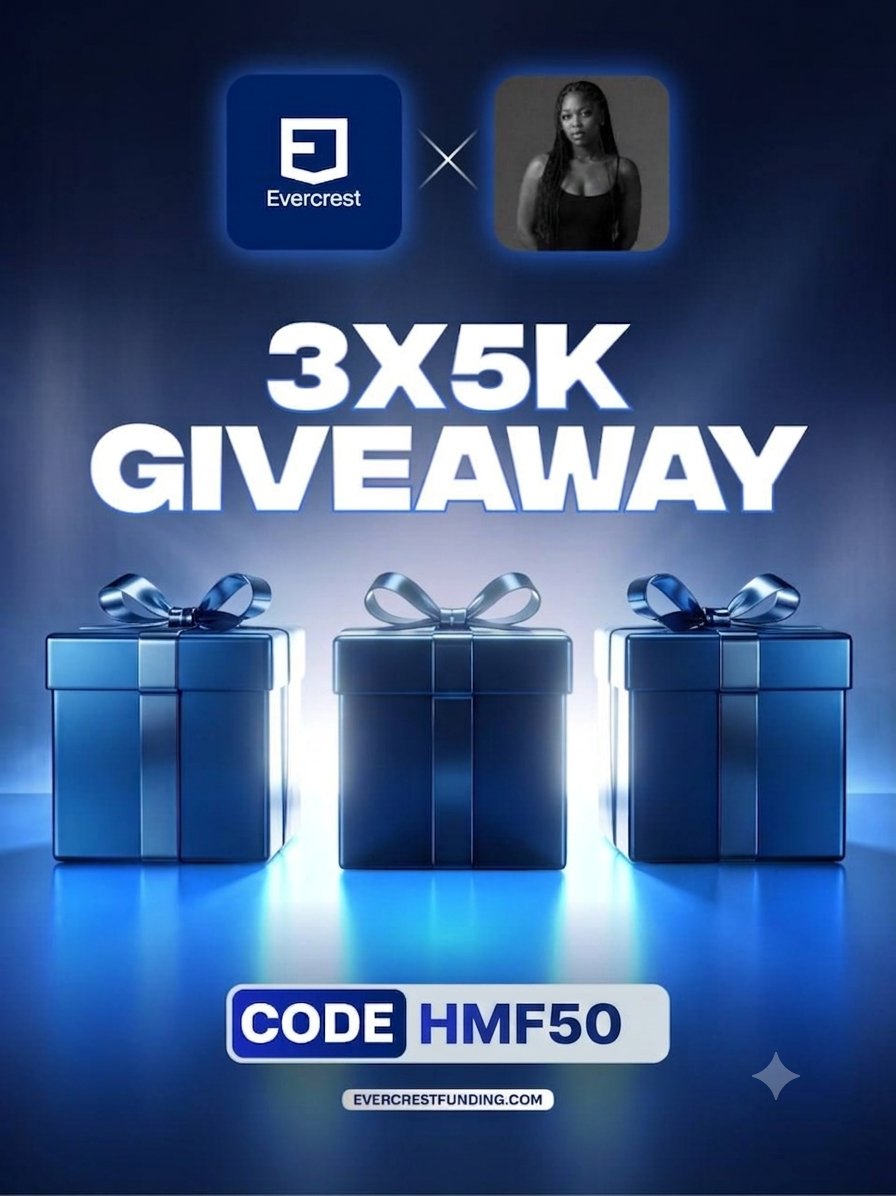 CeciliaAny88170's tweet photo. 🎁 3 × $5K 2-STEP GIVEAWAY 🎁

Ready to get funded with Evercrest Funding? 🔥💙

HOW TO ENTER 👇

✅ Follow @EvercrestFunds @lastborn_smc + @CeciliaAny88170
✅ Join our Discord community 🎮
✅ Repost this post 🔄
✅ Reply below and tell us what you like about Evercrest 💙
✅ invite 2 friends 👥

🏆 3 WINNERS
💰 $5K 2-Step Account EACH

Complete all the steps to qualify! 🚀

Good luck everyone! 🍀🔥
