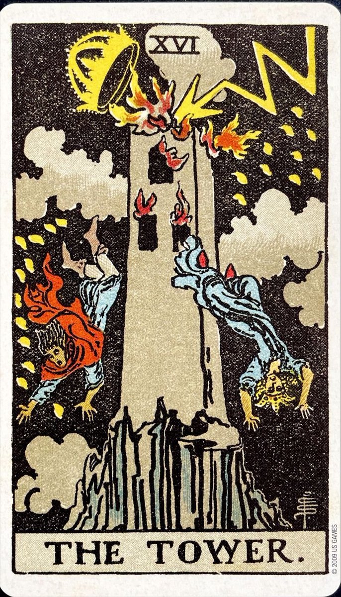 selvatica_arcan's tweet photo. A coroa, na carta da Torre, simboliza o ego e a sensação de falso controle. Quando a estrutura desabada, sua zona de conforto de rompe e seu ego se desfaz. 

Quanto mais alta é a torre, mais dolorida é a queda. https://t.co/4ixAbfuNwd