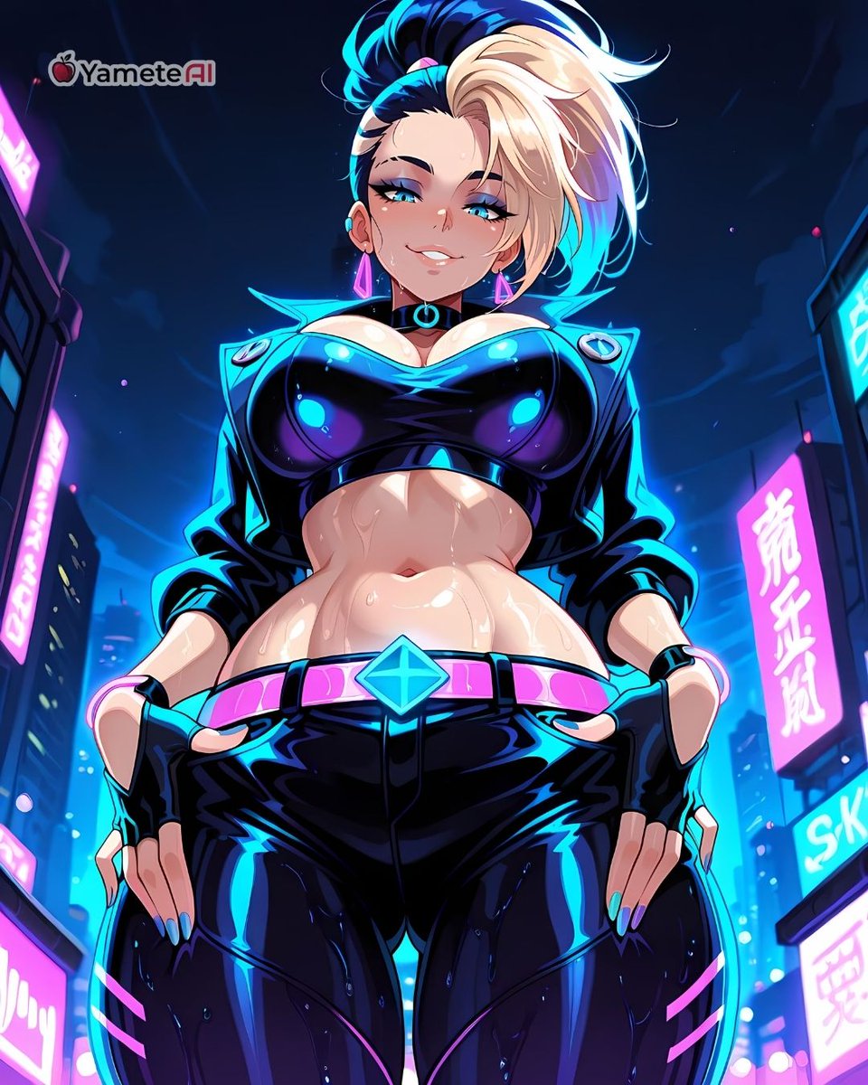 YameteAI's tweet photo. Akali never needs permission to take the spotlight 💚

#AnimeArt #FanArt #AIAnime #Akali #LeagueOfLegends https://t.co/NbdeMGCfPe