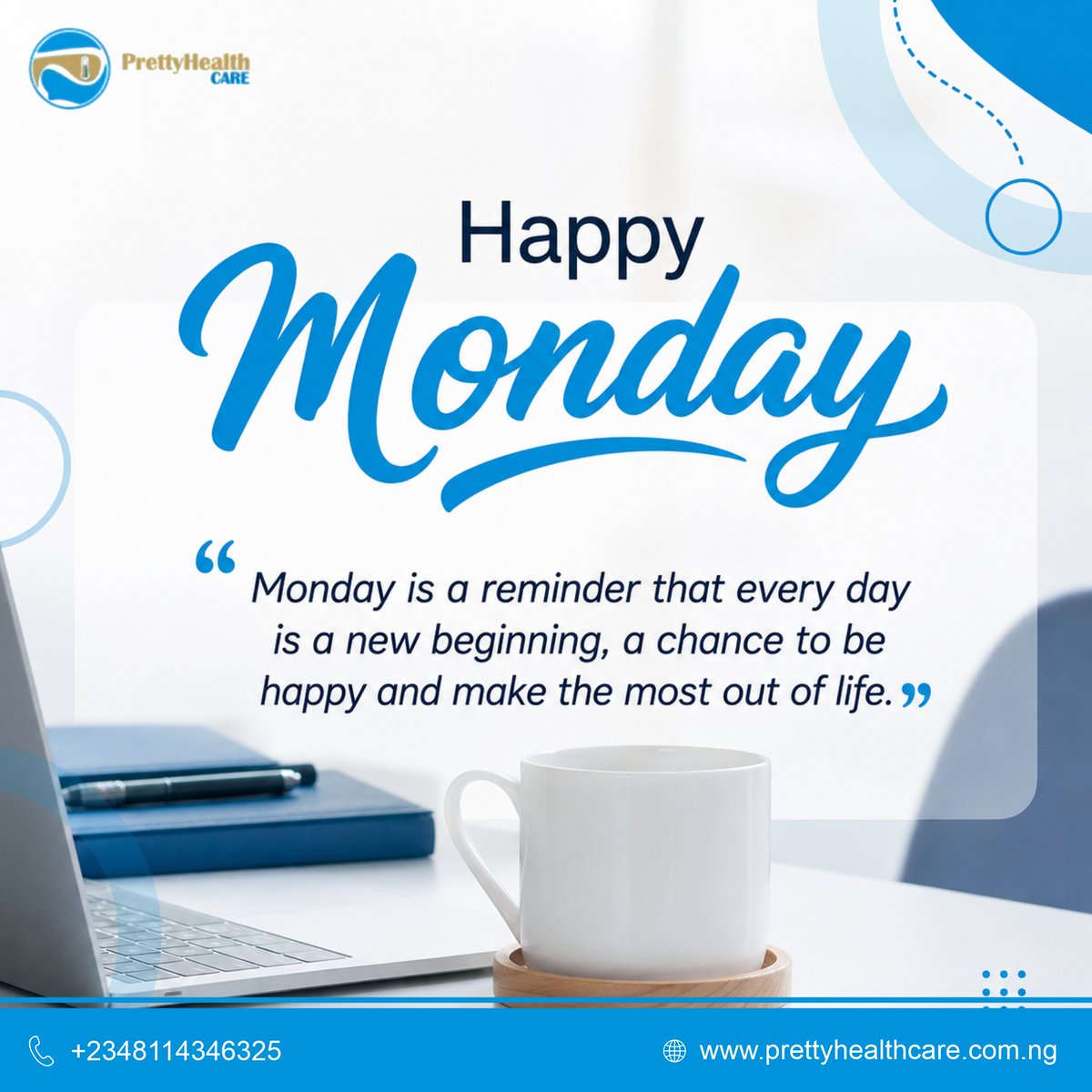 Prettyhealth_'s tweet photo. 🌟 Happy Monday! A new week, a fresh start, and another opportunity to make it count.

#HappyMonday #NewWeek #PositiveVibes #PrettyHealthcare https://t.co/WNIWFIVI2S