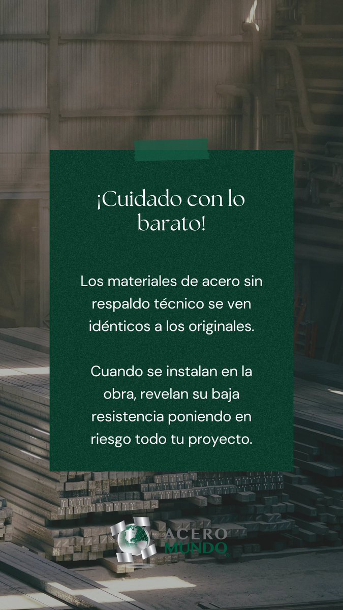 AceroMundoMx's tweet photo. Recuerda que a veces lo barato puede salir más caro. https://t.co/kTu6JqP97g